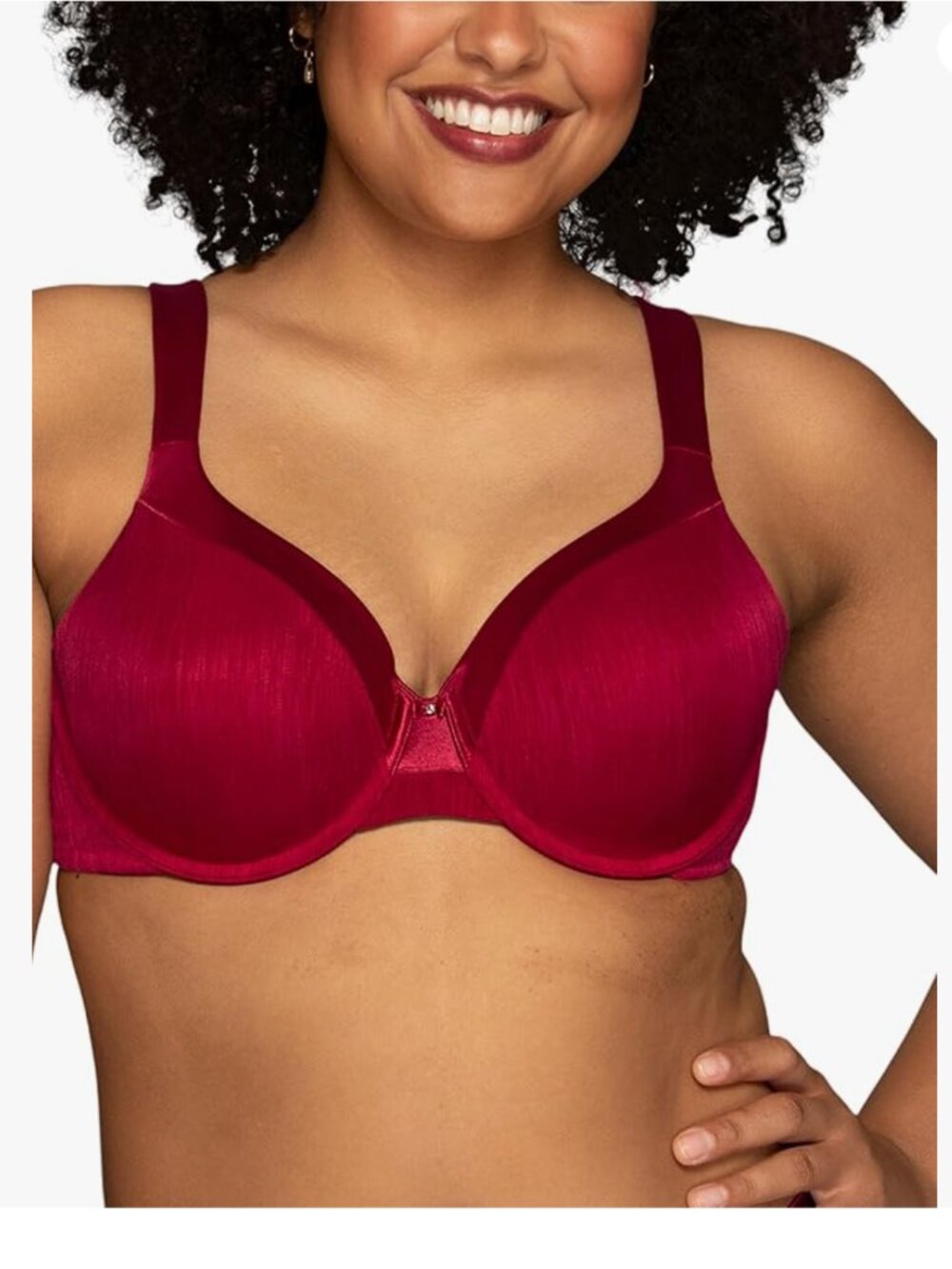Vanity Fair Illumination Full Figure Zonedin Support Bra Lightly Lined Holly Red